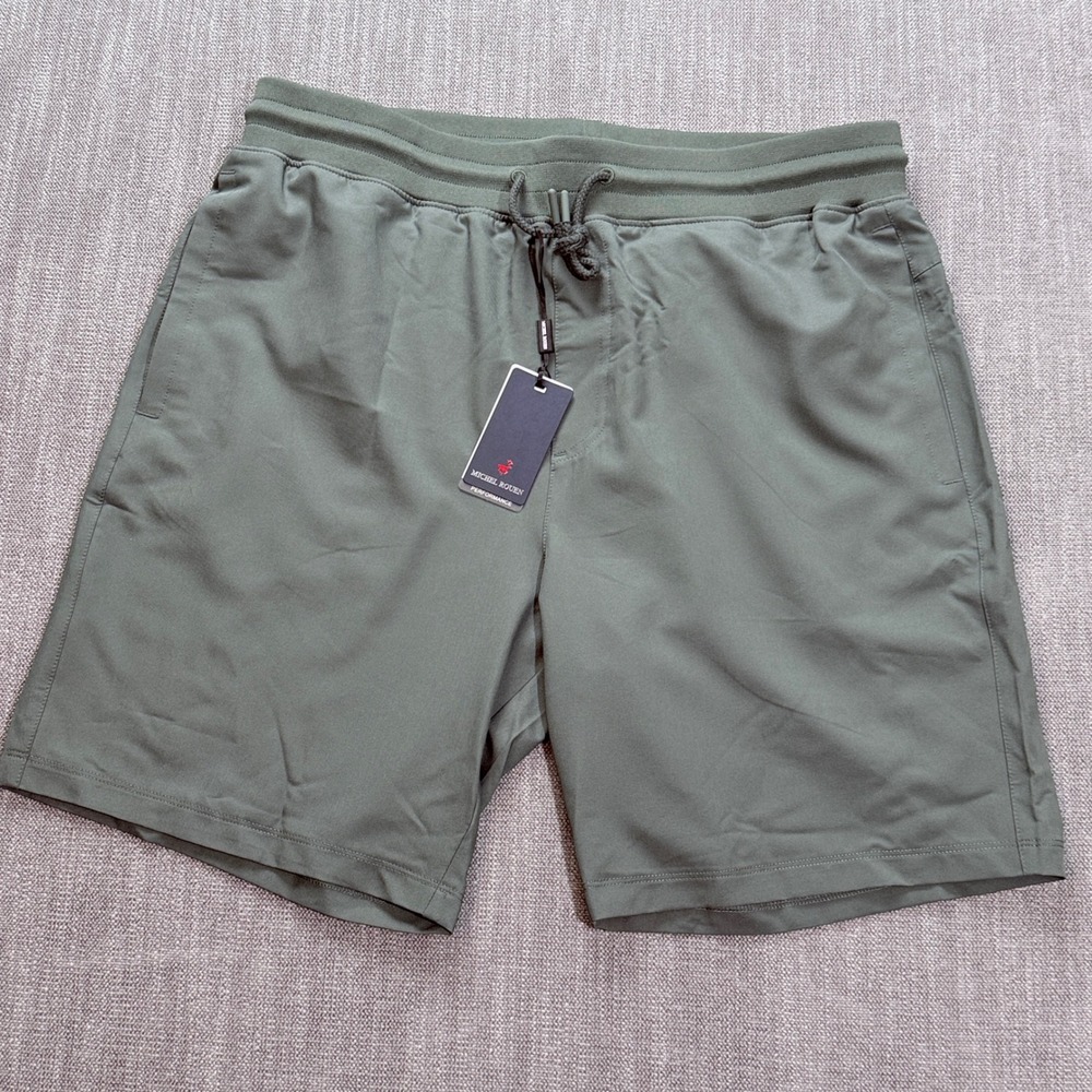 Michel Rouen Proflex Performance Shorts Mens XL  Green Wicking‎ 4-Way Stretch